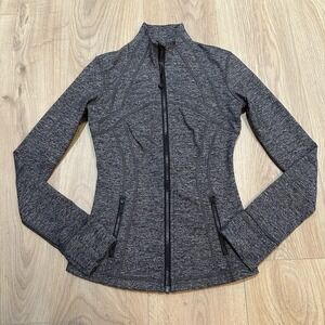 Lululemon Define Jacket Women's Size 4 Heather Black Full Zip Athletic Gym